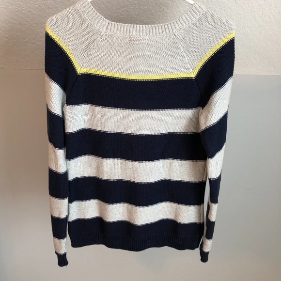 Merona Knit Navy Gray Striped Sweater - Picture 3 of 6